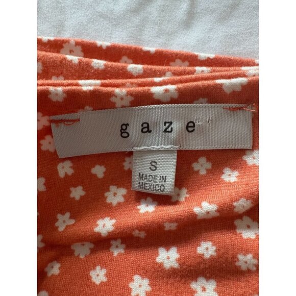 Gaze Orange Floral Knit Halter Top | Size S | Made in Mexico - Picture 2 of 4